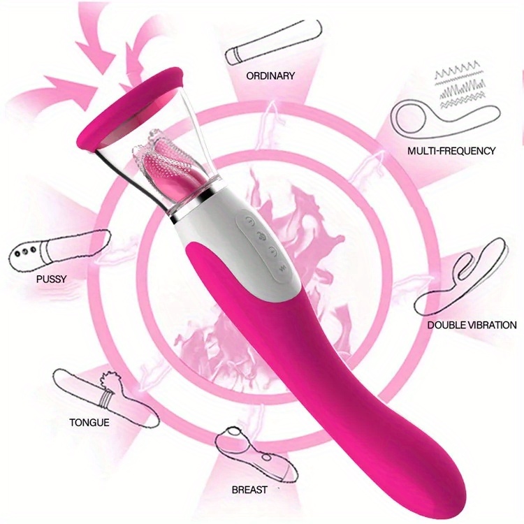 Rose Sex Toy for Women -Rose Sex Toy with Tongue Licking Vibrator for Women  G spot Nipple Stimulation, Rechargeable Vibrating Machine Clitoral
