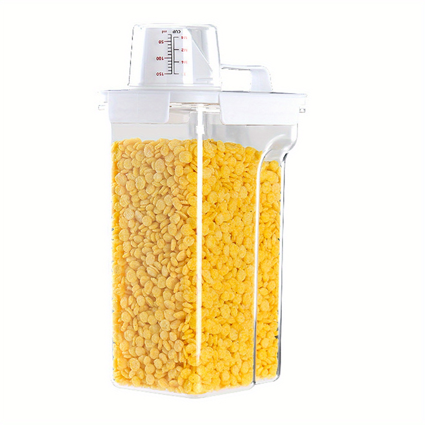  Bzdzmqm Dispensador de cereales de plástico de 67.6 fl oz, caja  de almacenamiento de alimentos para cocina, contenedor de arroz,  contenedores de almacenamiento, cajas herméticas para avena, granos,  harina, soja 