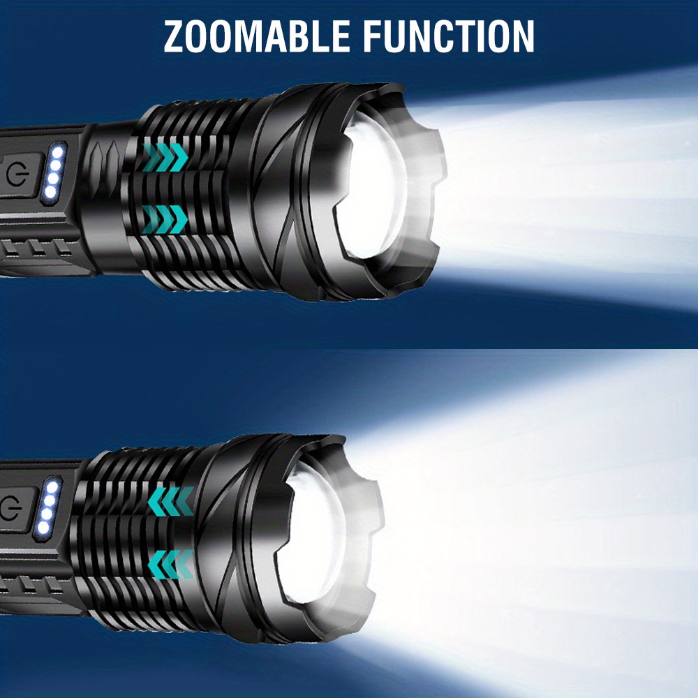Boruit A76 Super Bright Flashlight Zoomable Rechargeable - Temu