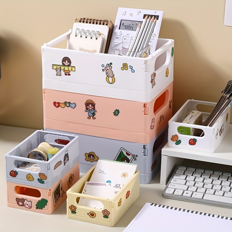 Organizador de juguetes plegables de plástico, Cajas de almacenamiento de  plástico