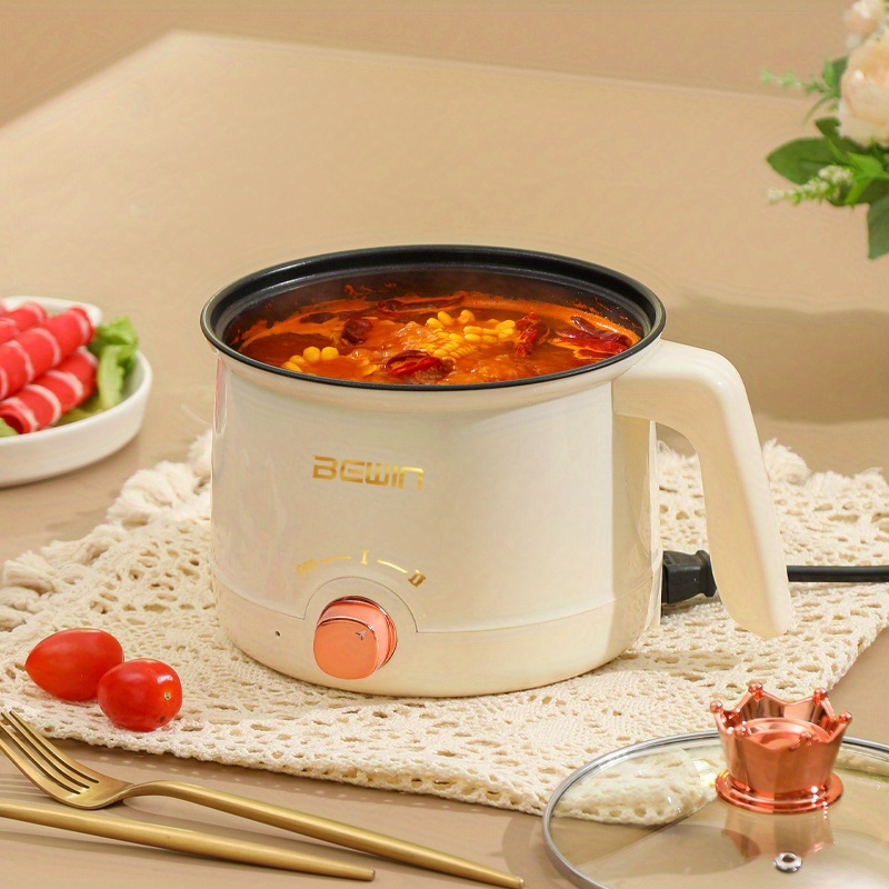 High-End Electric Cooking Pot with Stainless Steel Steamer - Perfect for  Noodles, Rice, and More!