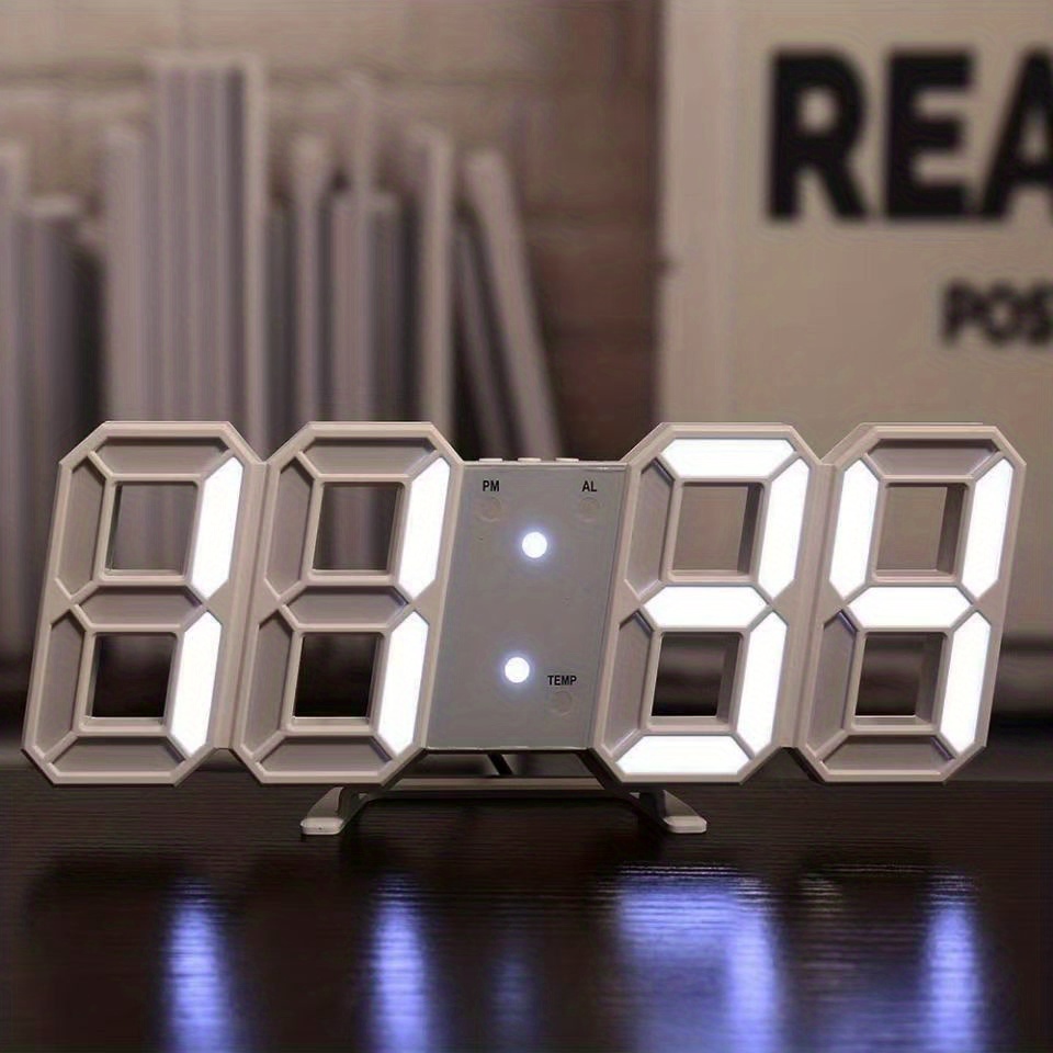 1 Led Digital Wall Clock Alarm Clock Automatic Desktop Alarm Temu