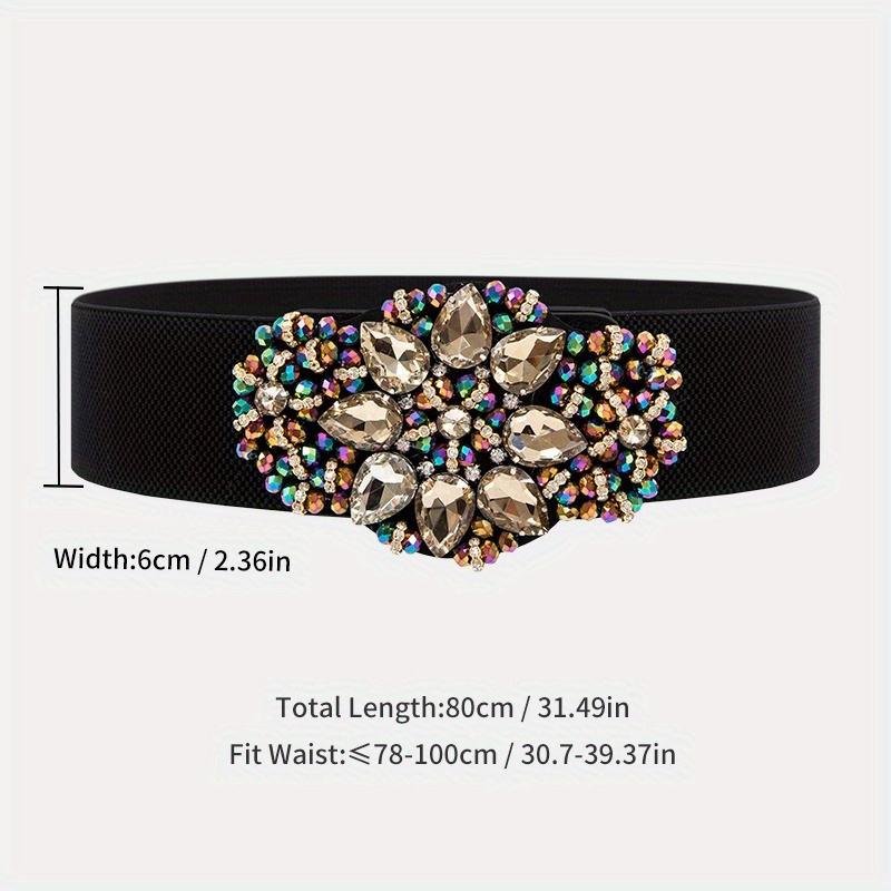  HappyERA Bling Rhinestones Elastic Waistband Crystal Women's  Wide Waist Belt Girdle Dress Belt (Silver) - Small : Clothing, Shoes &  Jewelry