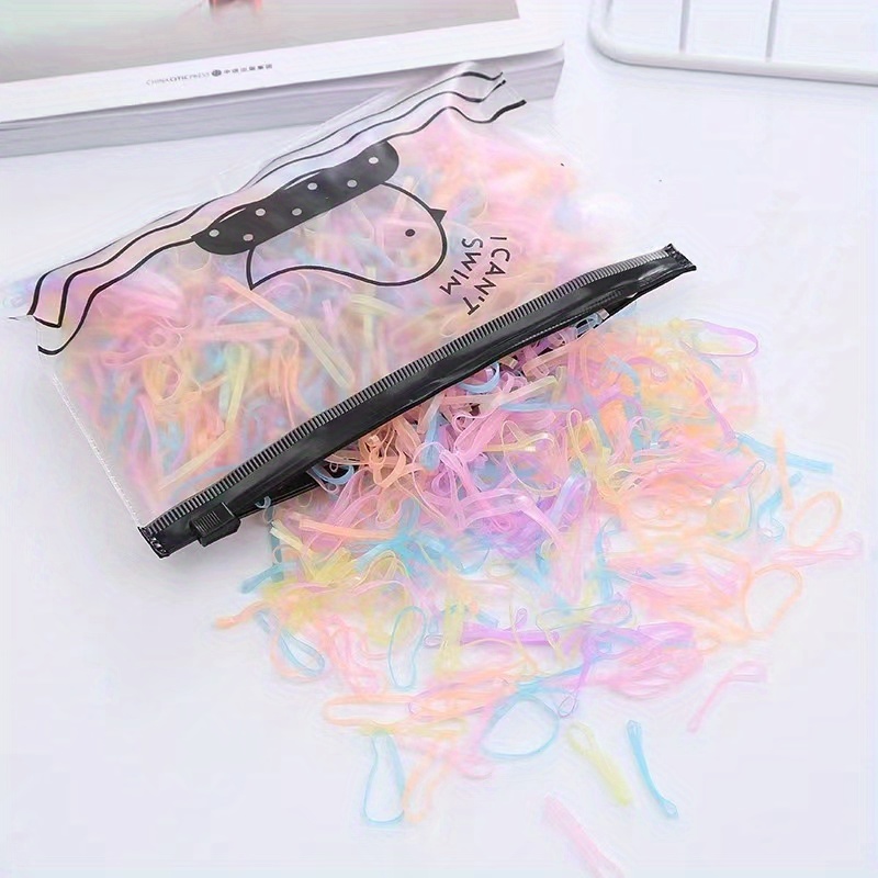 1000pcs Disposable Small Rubber Band Tpu Ponytail Holder Hair Band ...