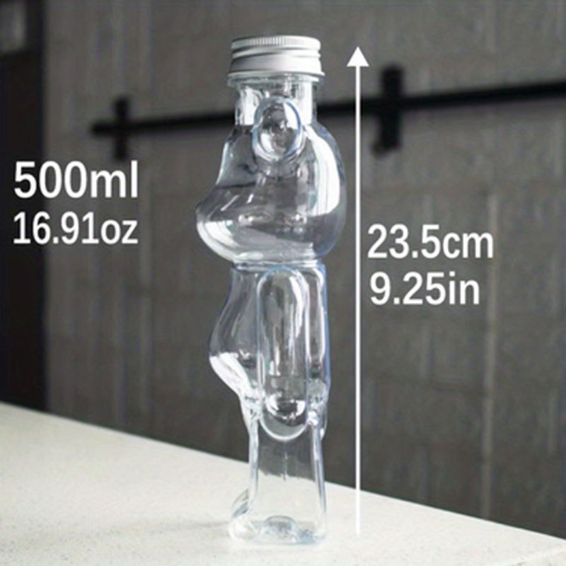 clear cute bear shape glass jar