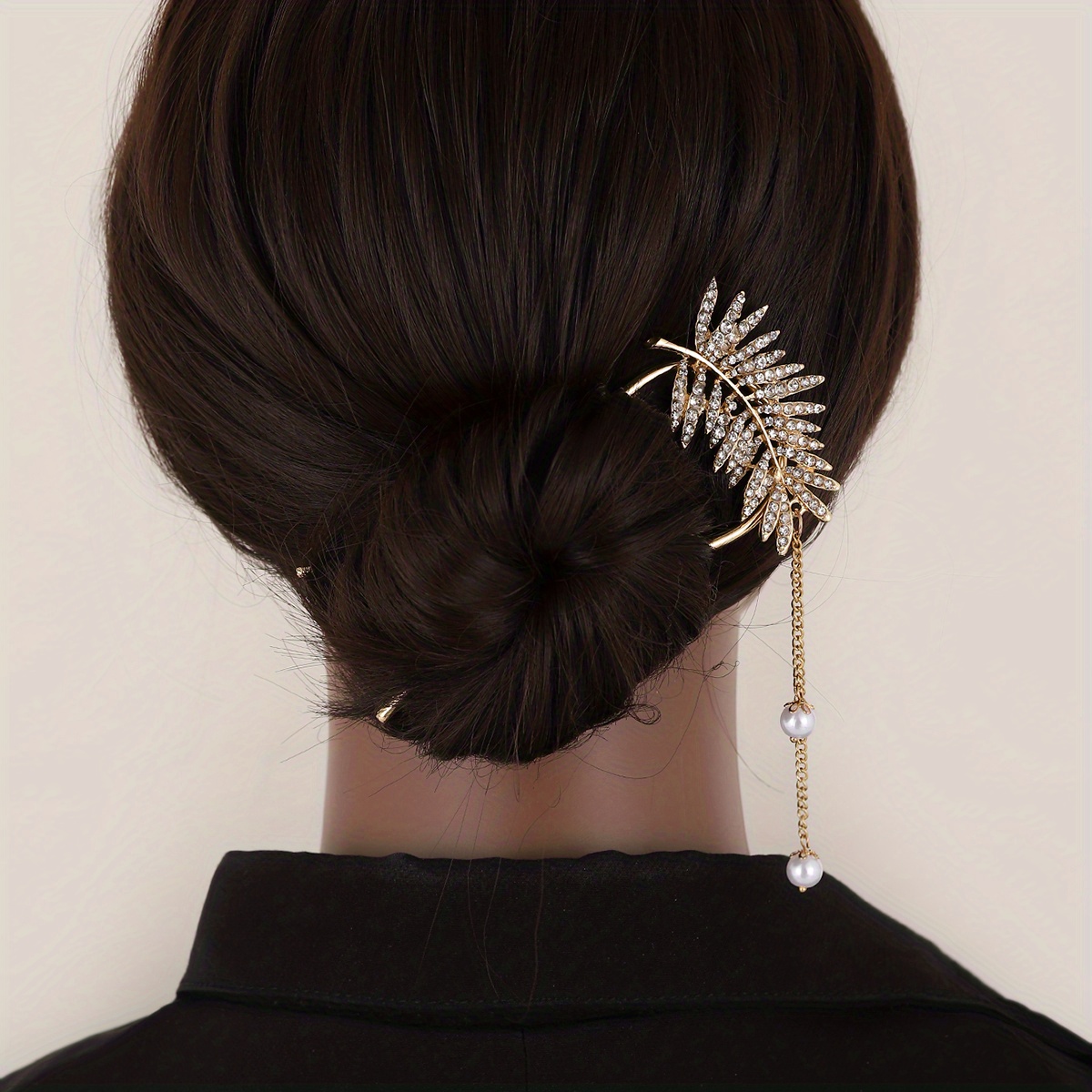 Rhinestone U Shaped Hairpin Simple Modern Rhinestone Metal - Temu