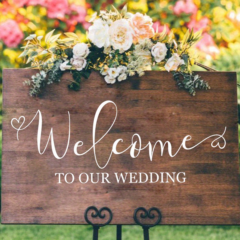 Welcome Sign Sticker, Diy Wedding Sign Wall Stickers, Welcome Sign Wall ...