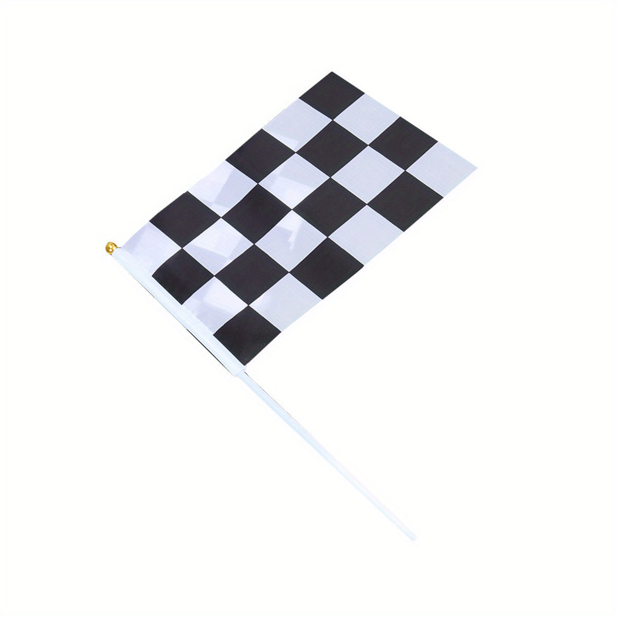 Checkered Black And White Racing Stick Flag, Hand Waving Flag, Plastic ...