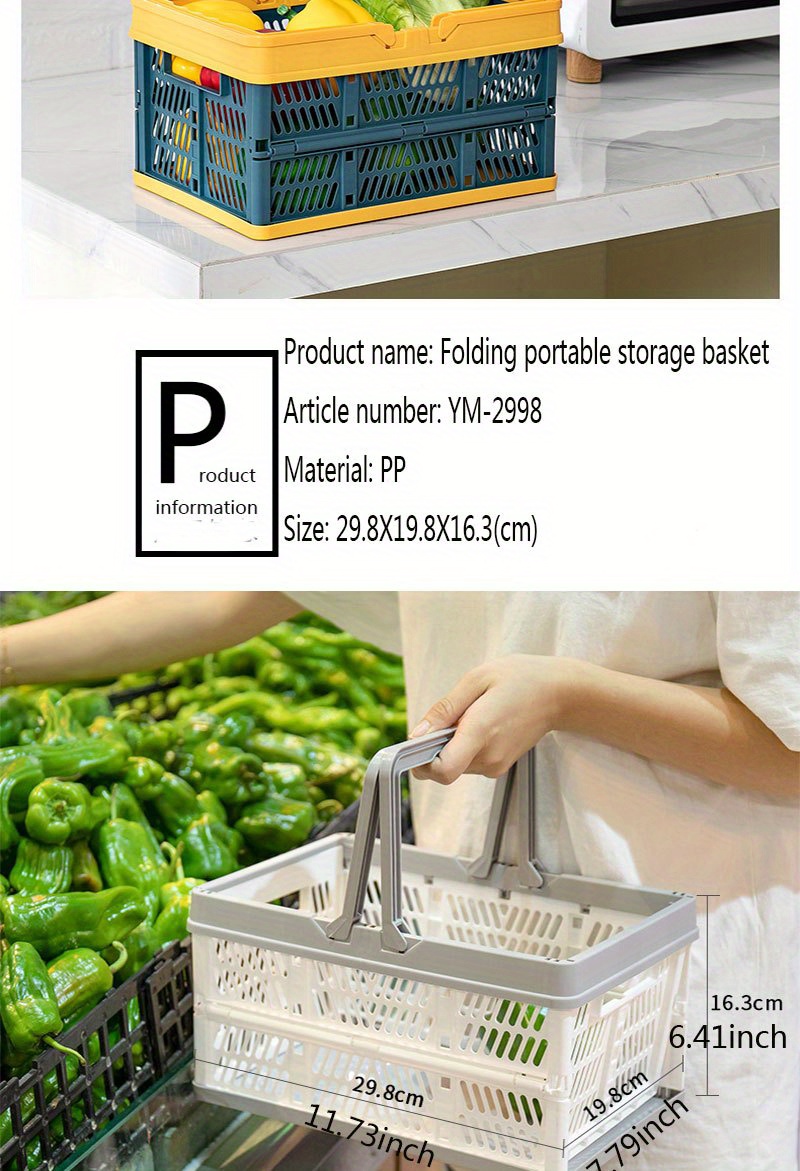 Picnic Basket Storage Basket Kitchen Storage Organizers Temu