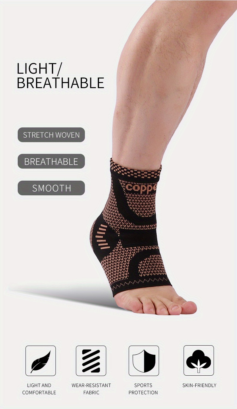 Ankle Brace Copper Infused Ankle Support Compression Sleeve Temu