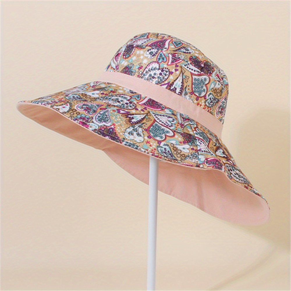 Wide Brim Beach Sun Hat Women Garden Hat Elegant Reversible Casual Bucket  Hat Outdoor Travel Cap