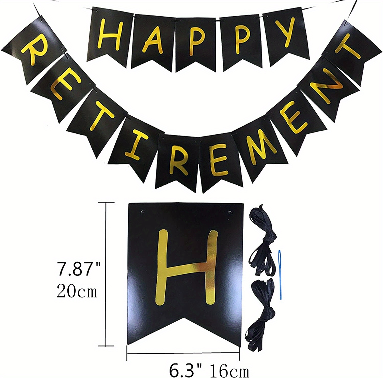 Retirement Party Decorations Black Gold Supplies Happy - Temu