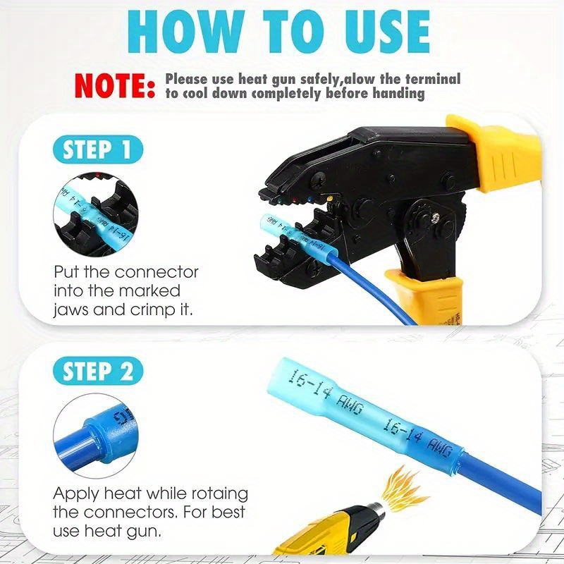 50pcs Heat Shrink Butt Connectors 16 14 Awg Butt Splice Connectors