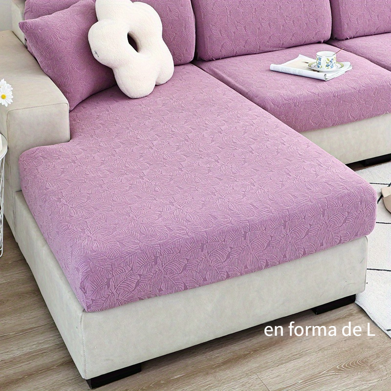  Funda de futón jacquard elástica para sofá cama, funda  protectora de sofá de dos plazas con parte inferior elástica para muebles  de sala de estar y dormitorio, color morado, 63.0-74.8 in 