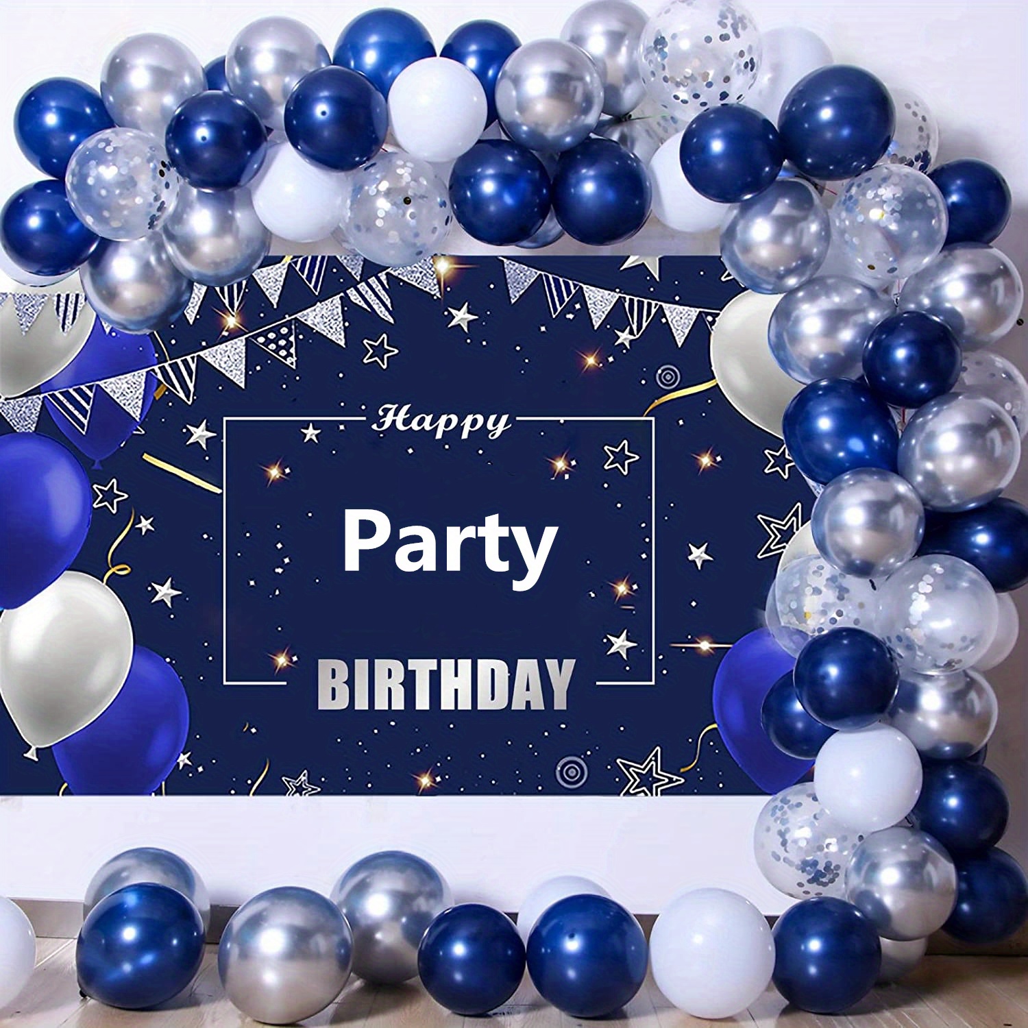 Decorazioni di compleanno blu e argento - DECORAZIONI PER FESTE