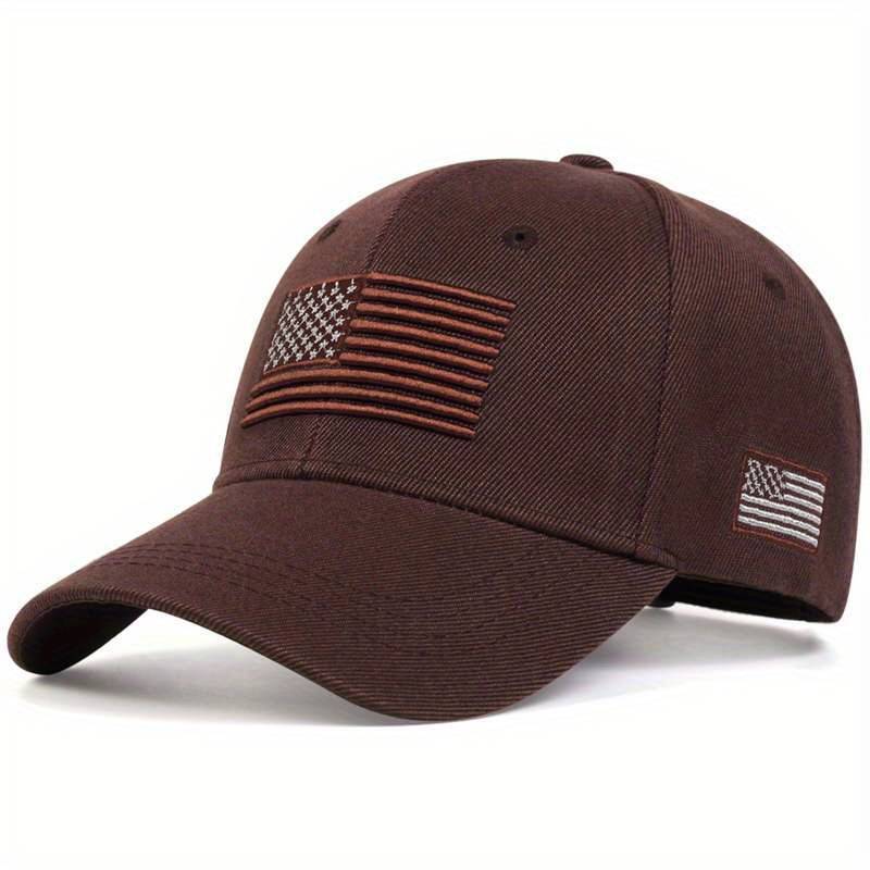 Cappellino Baseball Con Bandiera USA Ricamata - Unisex, Basso Profilo, Regolabile, Tattico/Militare - Colore Nero