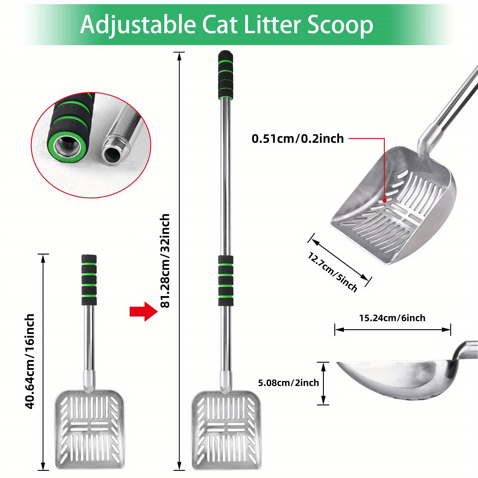Adjustable Metal Cat Litter Scoop Long Handle Detachable Temu Australia