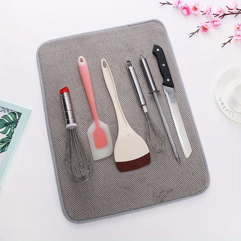 Upgrade Your Kitchen With A Stylish & Super Absorbent Microfiber Dish  Drying Mat! - Temu