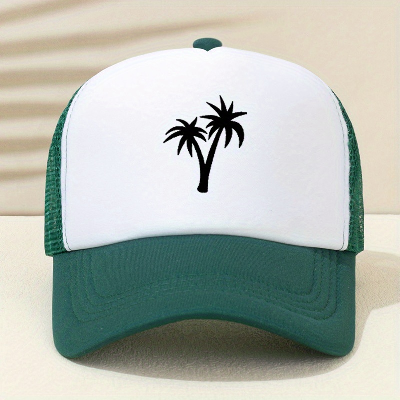 Coconut Tree Print Mesh Baseball Cap for Men