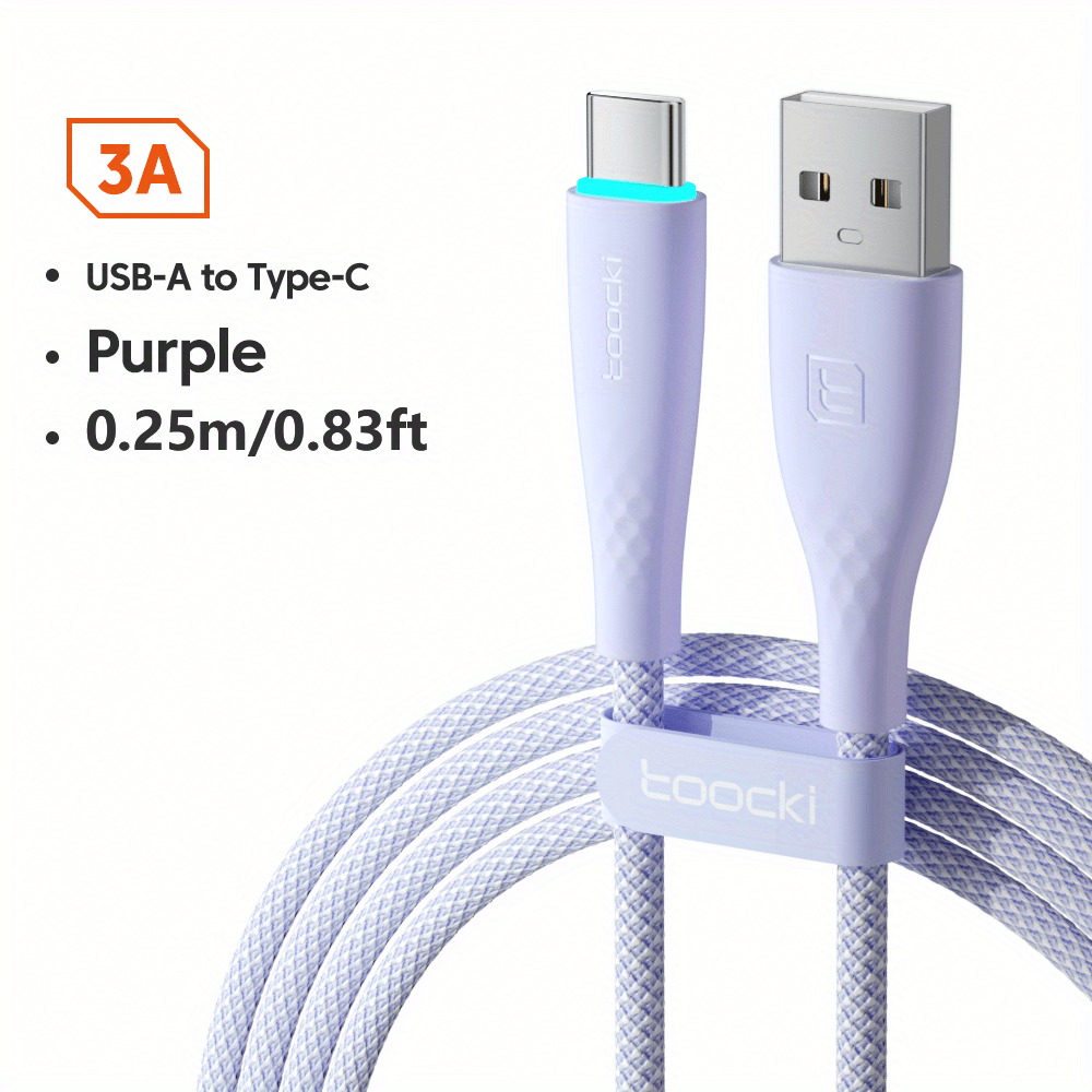 Cavo USB-C Ricarica Veloce 3A con LED per Cellulare