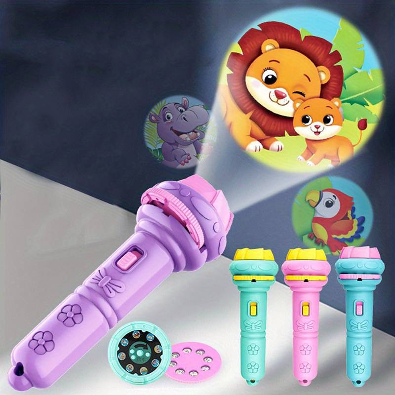 1 set projection flashlight toy educational toy birthday gift for early learning picture projector fun details 0