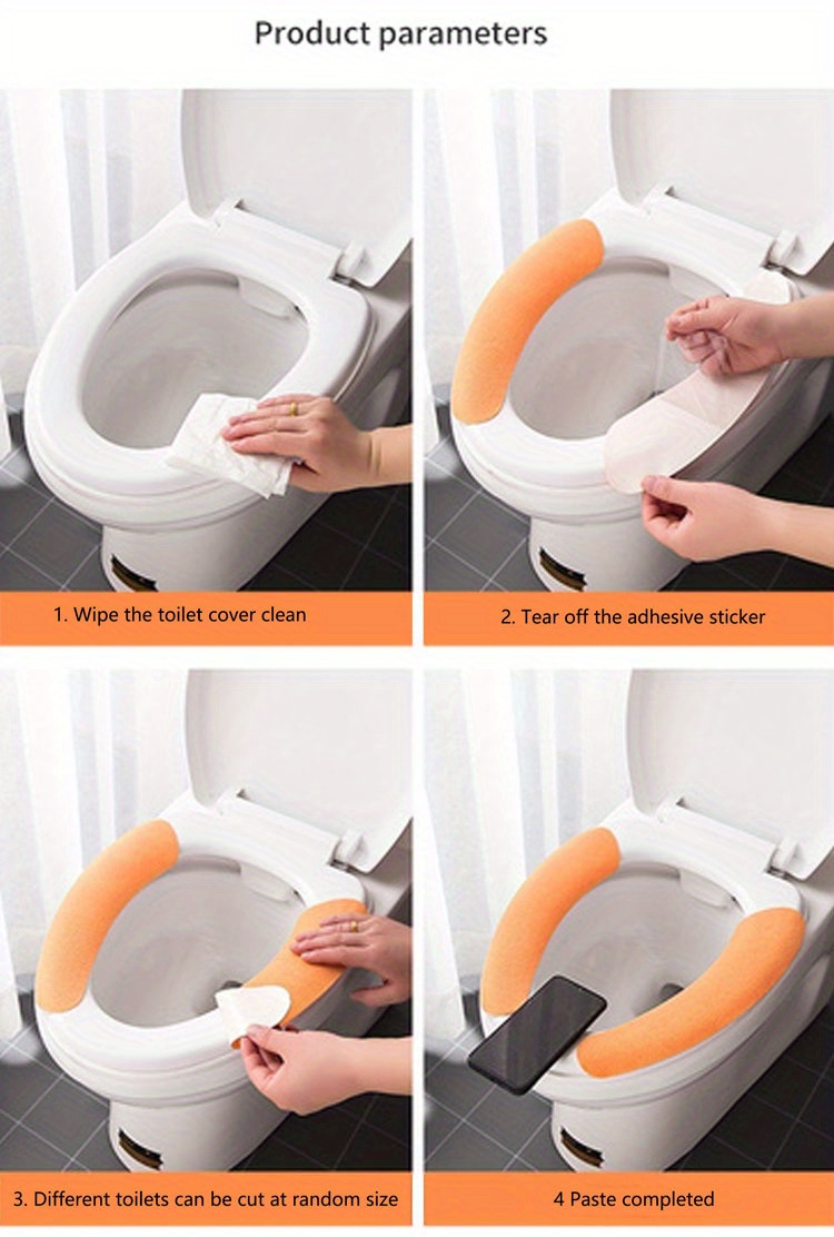  DOITOOL Toilet Seat Cover Sticker Toilet Seat Cushion Adhesive Gel  Cushion Pads Standard U Shape Toilet Seats for Bathroom : Home & Kitchen