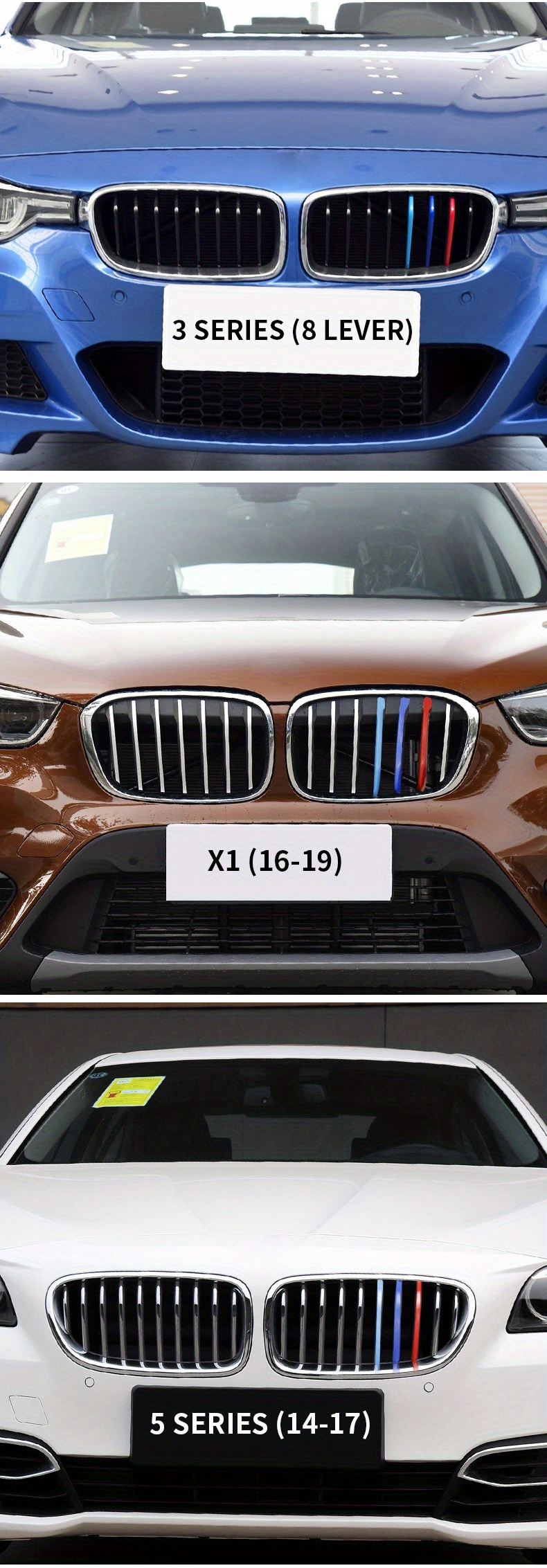 Frontgrill Einsatz EIN Paar Auto-Frontgrill-Zierstreifen Für Car Sport  Styling Dekoration KüHlergrill (Farbe : Weiss): : Auto & Motorrad