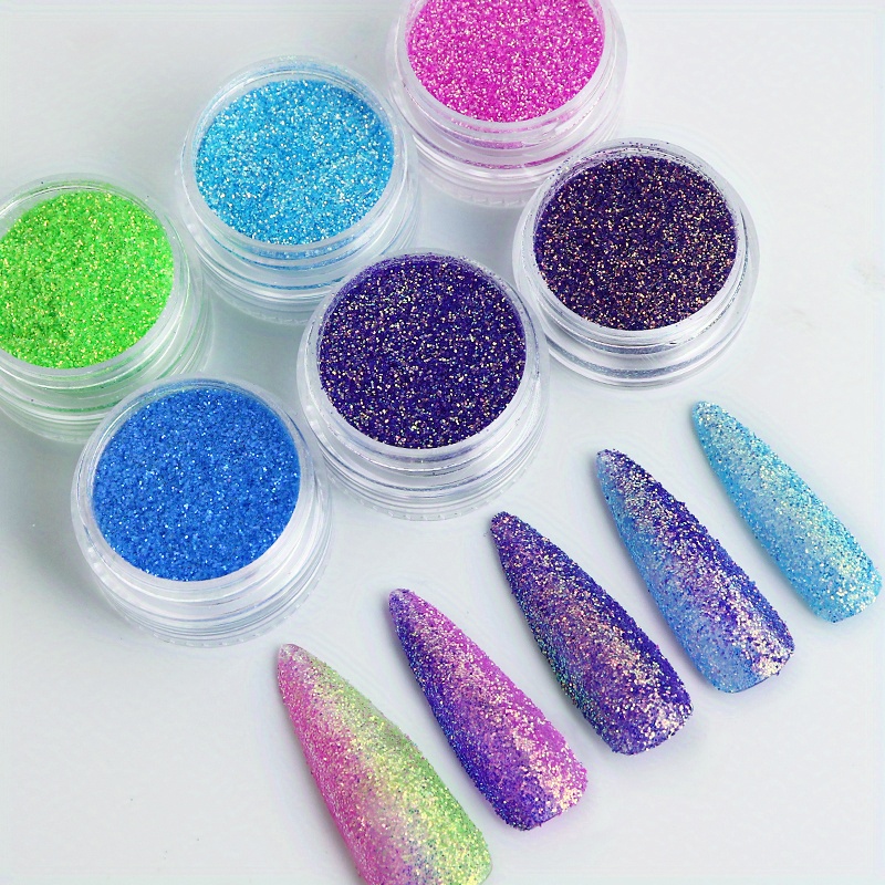 1Box Sugar Glitter Powder For Nails Candy Color Violet Pink Dipping Powder  Dazzling Diamond Nail Pigment Home Manicure Deco NTTC