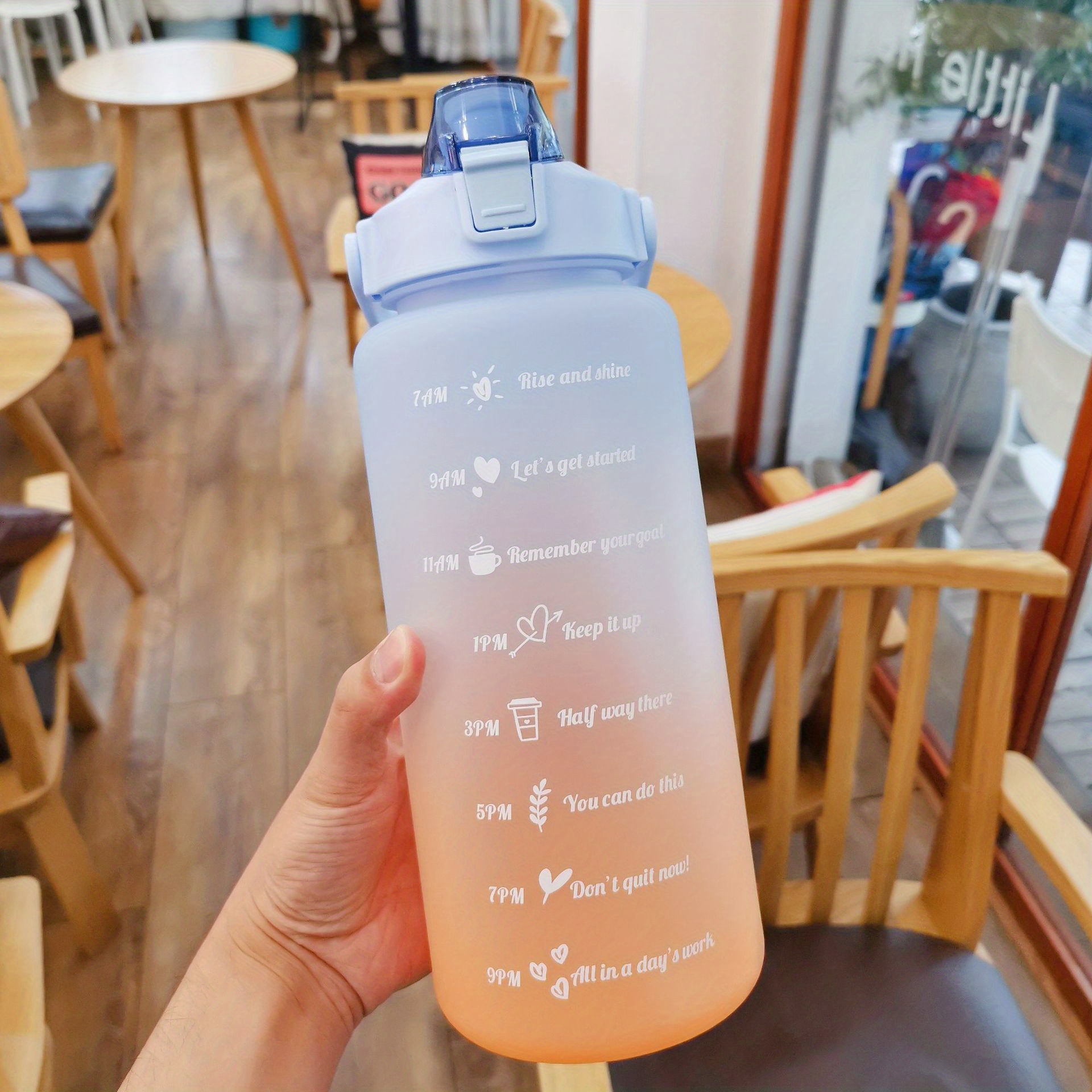 Stay Hydrated & Motivated With This Gradient Color Motivational Water Bottle  - Time Marker, Leakproof, Cute Stickers Included ! - Temu