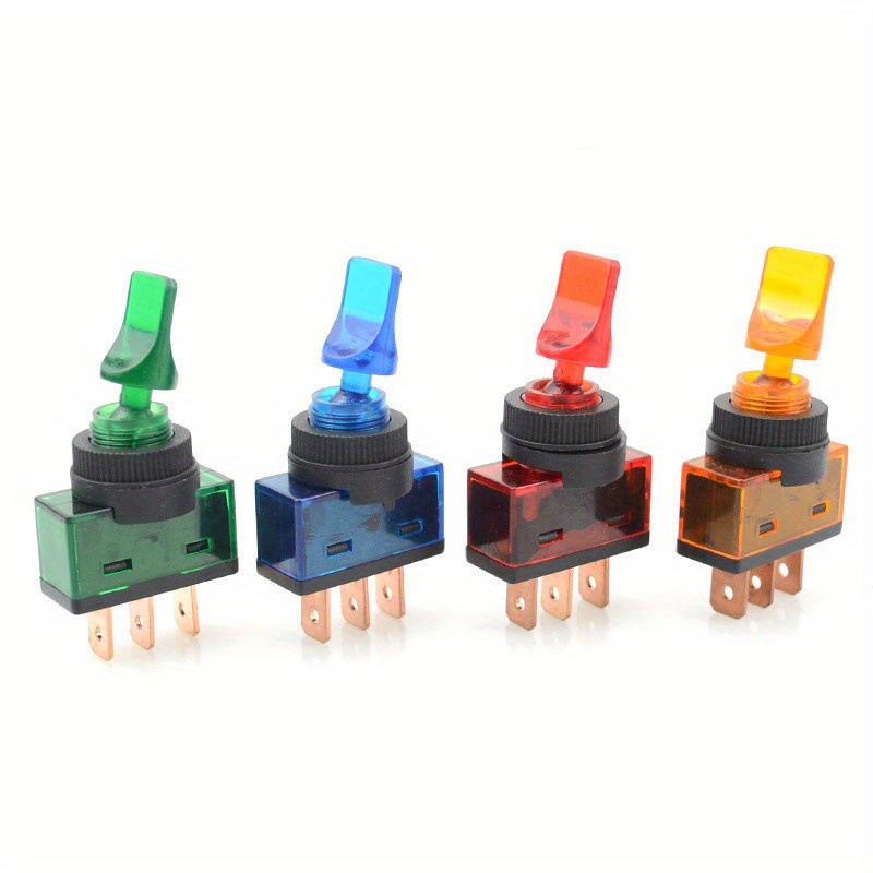 Illuminated Automotive Toggle Switch With 12v Led 20a Spst 3 Pin On