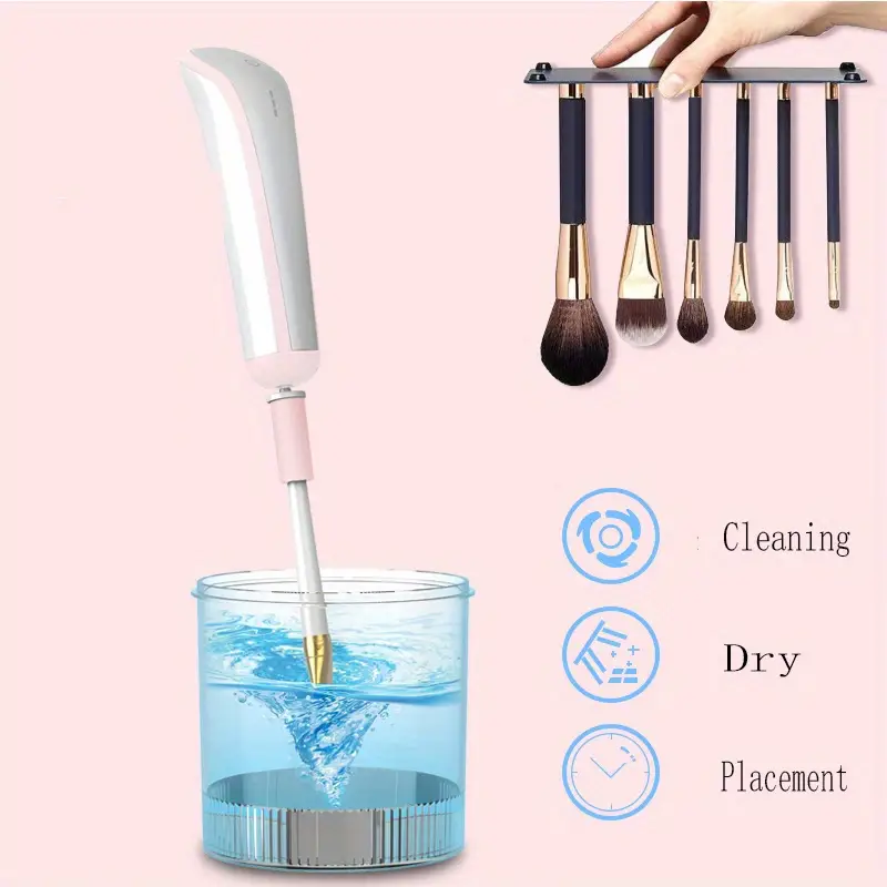 private label automatic rotation brush cleaning dryer tool electric makeup brush cleaner details 1