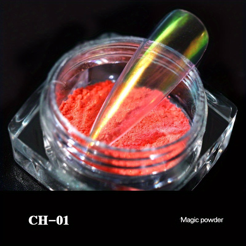  Red Chrome Nail Powder Mirror Effect Aurora Magic