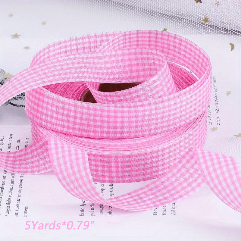 5 Yards Color Plaid With Checkered Ribbon Baked - Temu
