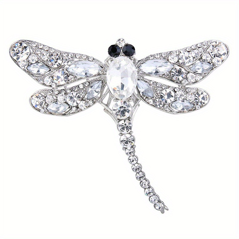 Rhinestone Dragonfly Brooch, Dual Purpose Corsage Pendant