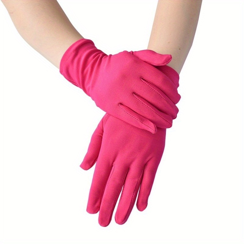 Spring/summer Solid Color Unisex Formal Gloves For Driving, Sun Protection,  Skincare, Made Of Spandex, Suitable For Dance Or Wearing Accessories