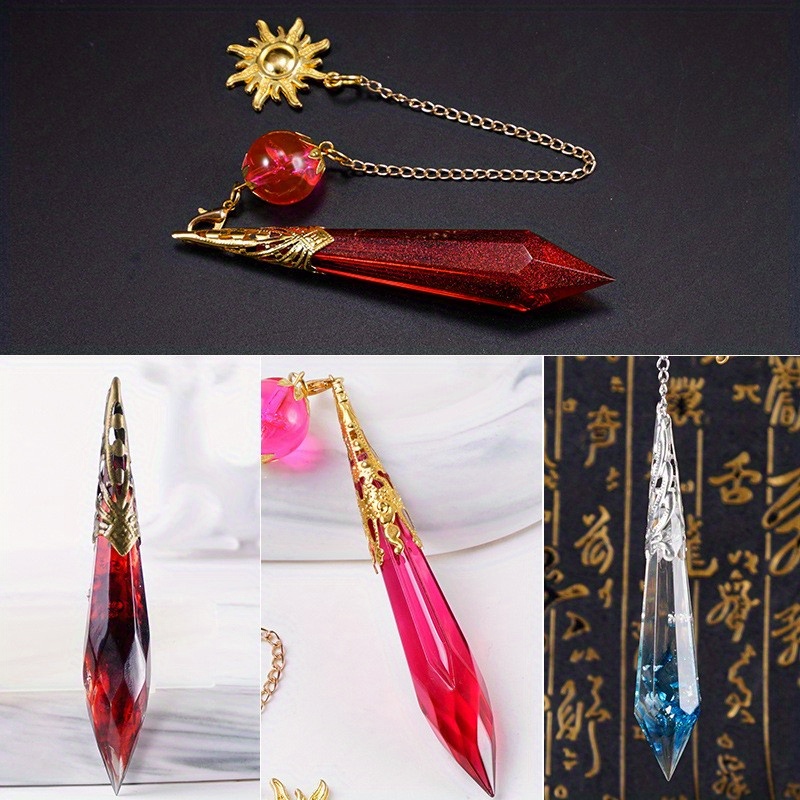 Diy Crystal Pendulum Epoxy Resin Molds Necklace Pendant Uv - Temu Australia