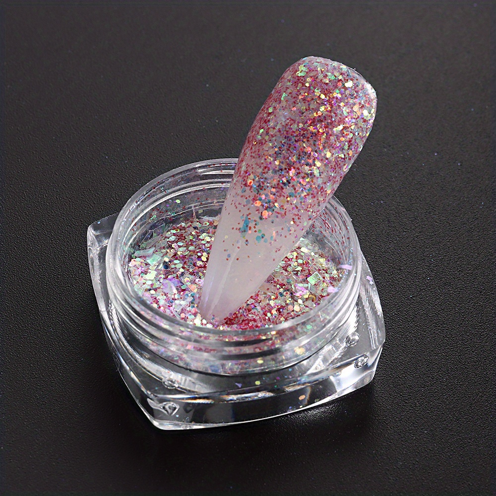 5bag/set Bulk Glitter Nail Art Glitter Hologram Powder Sparkly