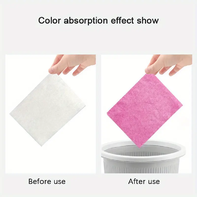 50pcs color grabber sheet washing machine use mixed dyeing proof color absorption sheet laundry anti dyed papers color catcher grabber laundry anti dyeing sheet details 2