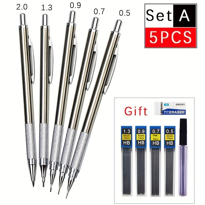 6 Size Metal Pencil 0.3 0.5 0.7 0.9 1.3 2.0 Completely Heavy - Temu