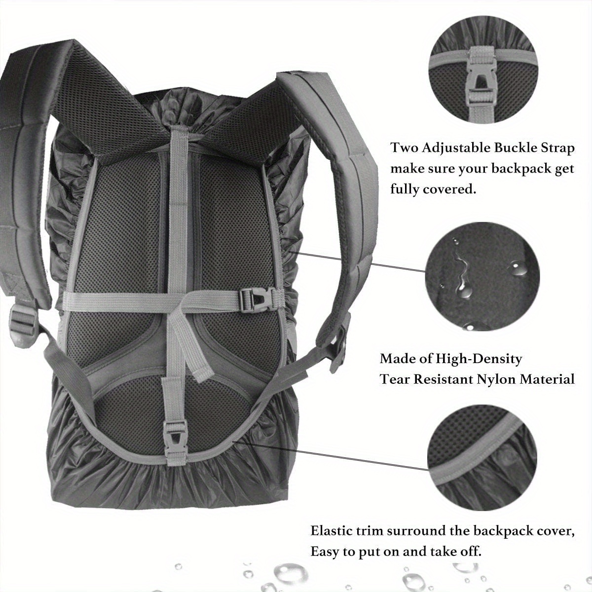 Ultralight Waterproof Backpack Rain Cover With Anti Slip Buckle Strap