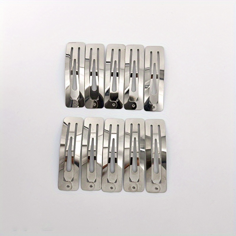 10pcs Rectangular Snap Clips Simple Solid Color Hair Daily Casual Headwear For Female