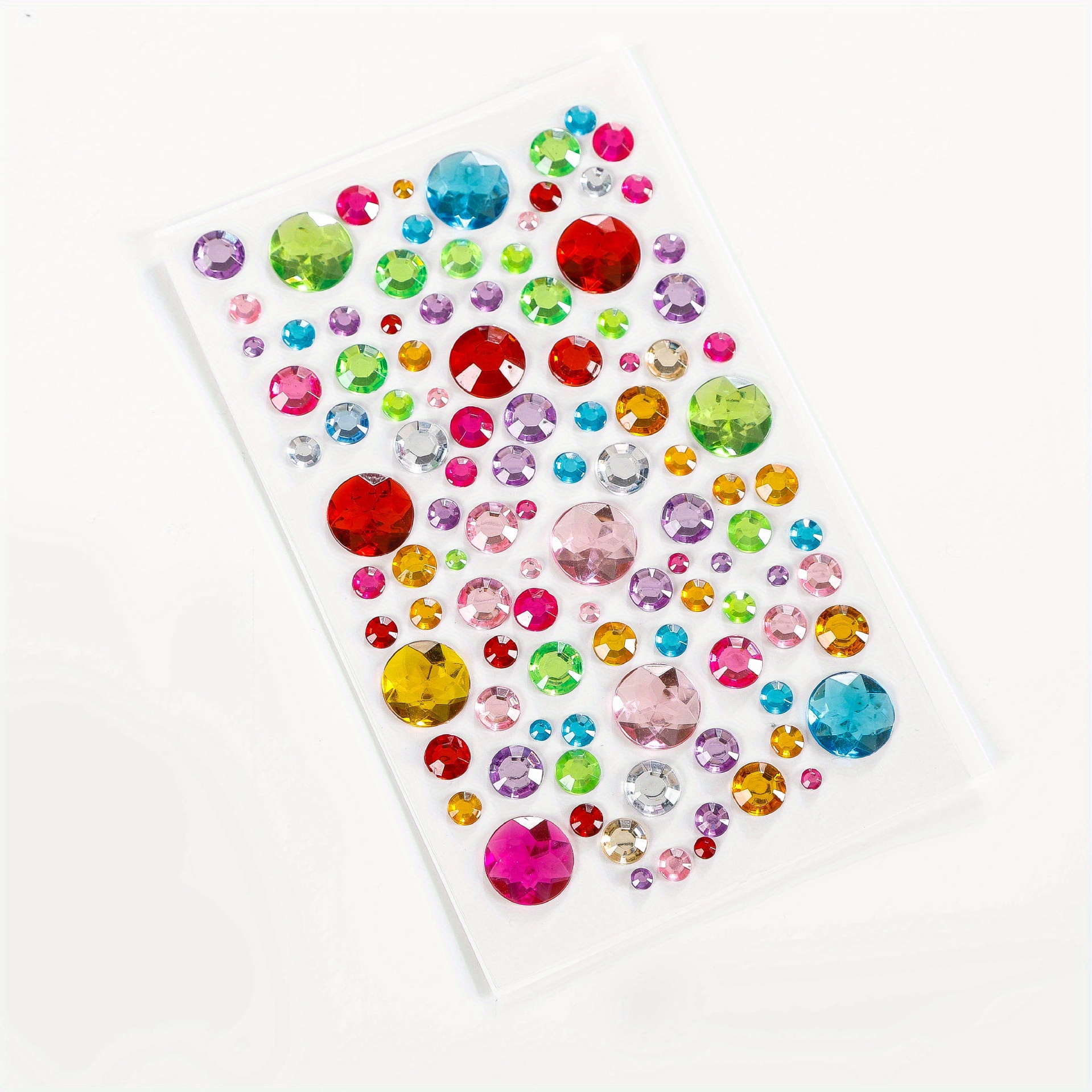 12 Sheets Self-Adhesive Rhinestones Stickers Round Colorful Flat Glitter  Rhinestones For DIY Crafts, Greeting Cards, Face Decoration