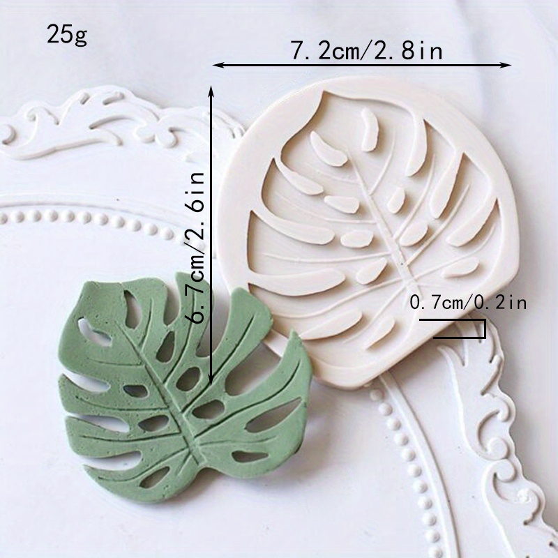 Leaf Molds Qoadwem 2pcs Clay Mold 3D Small Palm Leaf Fondant Chocolate Molds  Silicone for Boho Treat Candy Chocolate Crafts Making Supplies