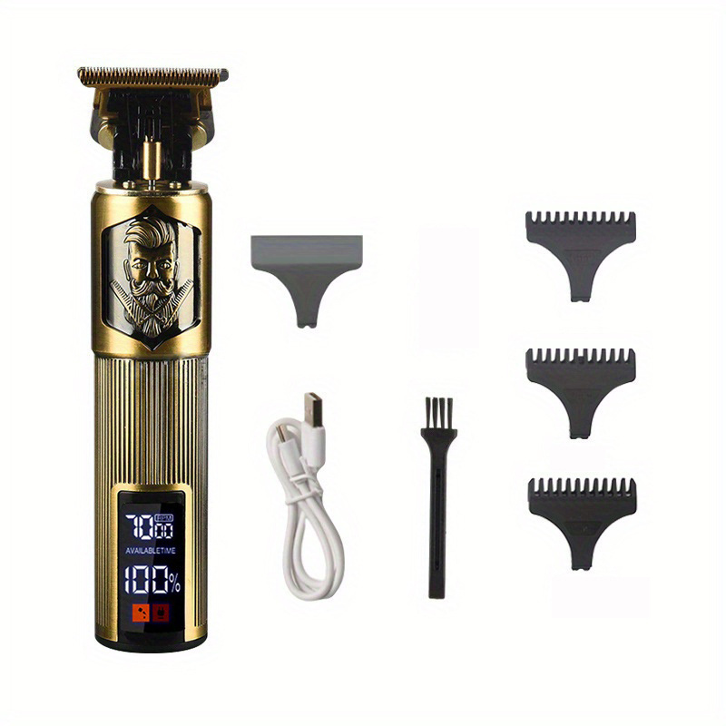 Large Screen Digital Hair Clipper Oil Tip Sculpted For Salon - Temu