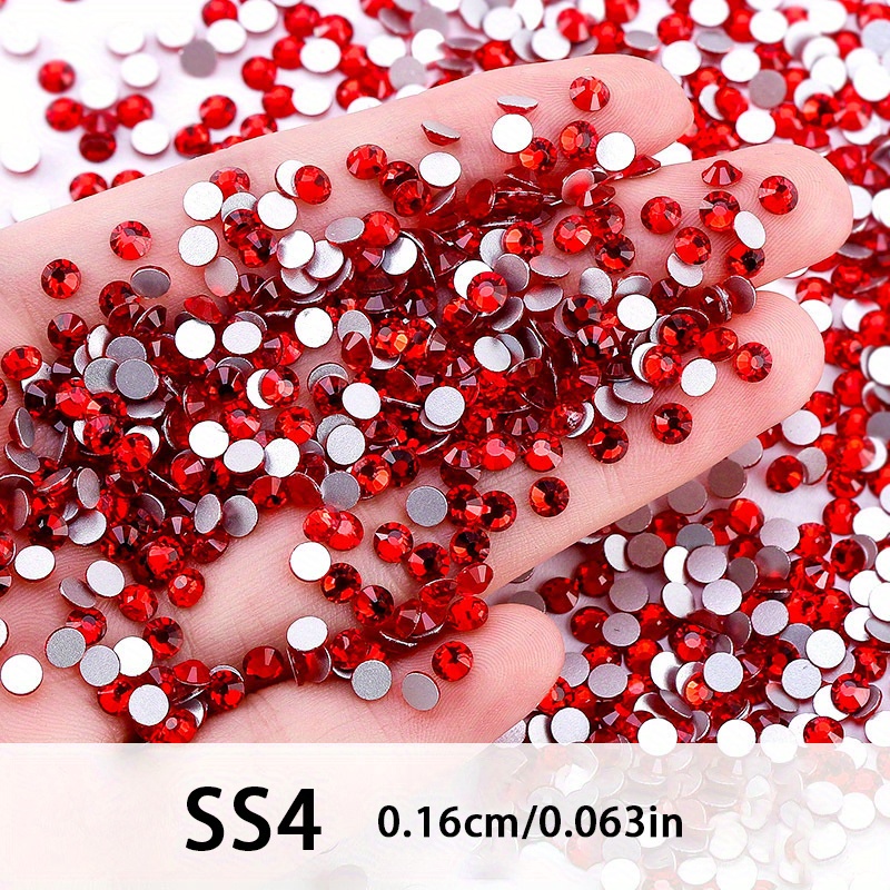  Novani Red Rhinestones 1440pcs SS20 Glass Rhinestone Crystal  Flatback Gemstones for Crafts Nails Makeup Bags and Shoes Decoration（SS20,  Light Siam） : Beauty & Personal Care