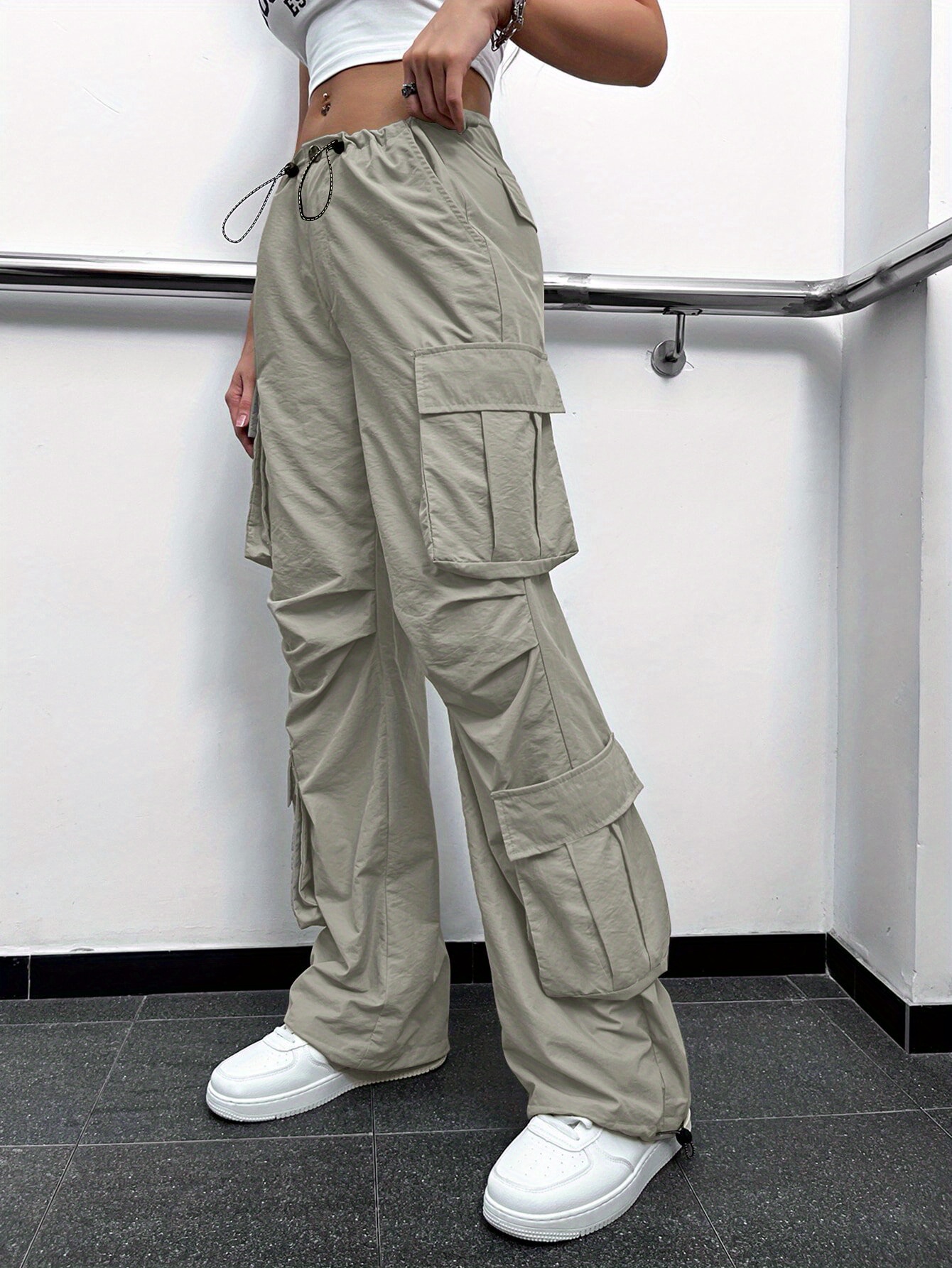 Flap Pockets Wide Leg Cargo Pants Y2k Pants Spring Summer - Temu
