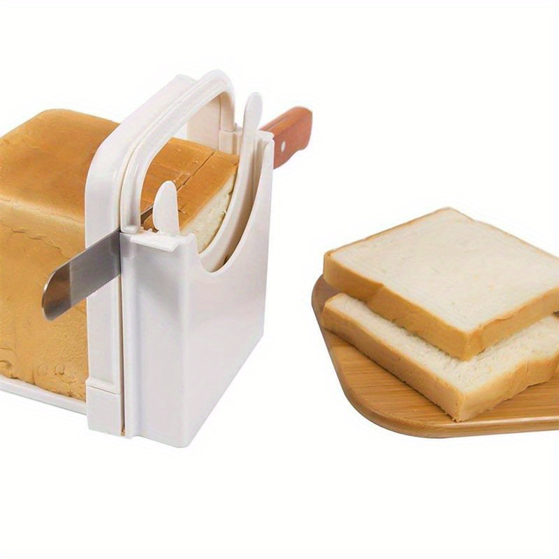 Bread Slicers Guide for Homemade Bread Adjustable & Foldable Hand Loaf Cakes Cutter Folding Bagel Toast Slicing Machine Sandwich Maker with 4 Slice