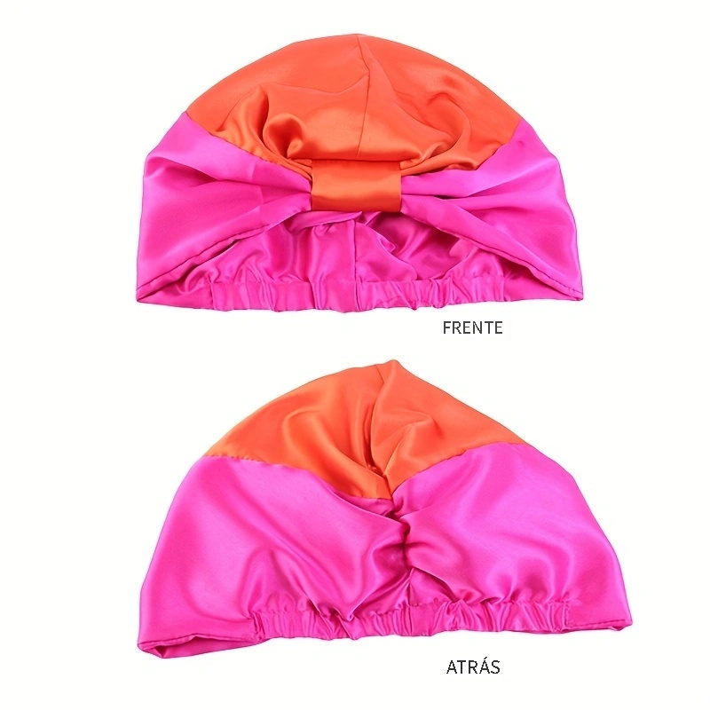 Gorro de dormir largo de satén para mujer, gorro de dormir de seda con  banda elástica ancha, gorro de noche suelto, trenzas, cabello rizado,  cabello Natural