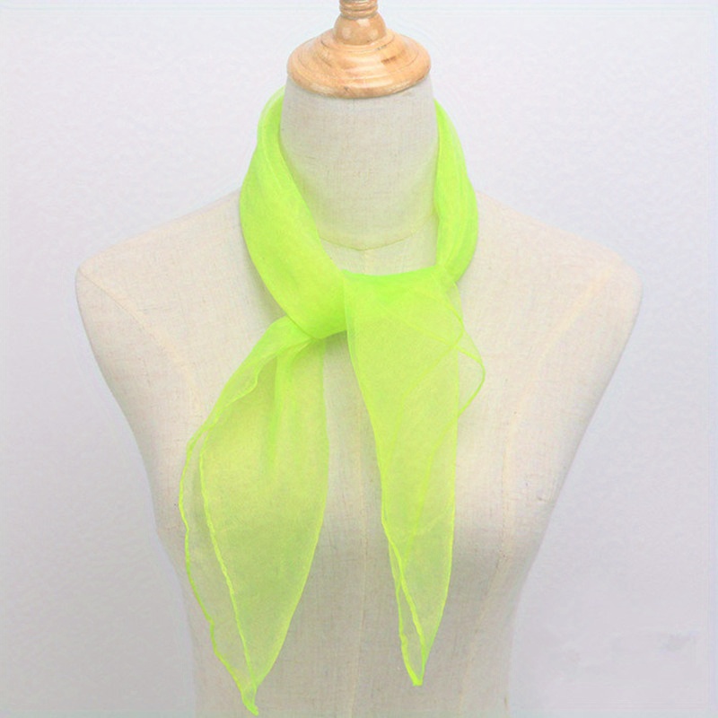 Candy Square Scarf Gauze Neckerchief Thin Breathable Silk Scarves