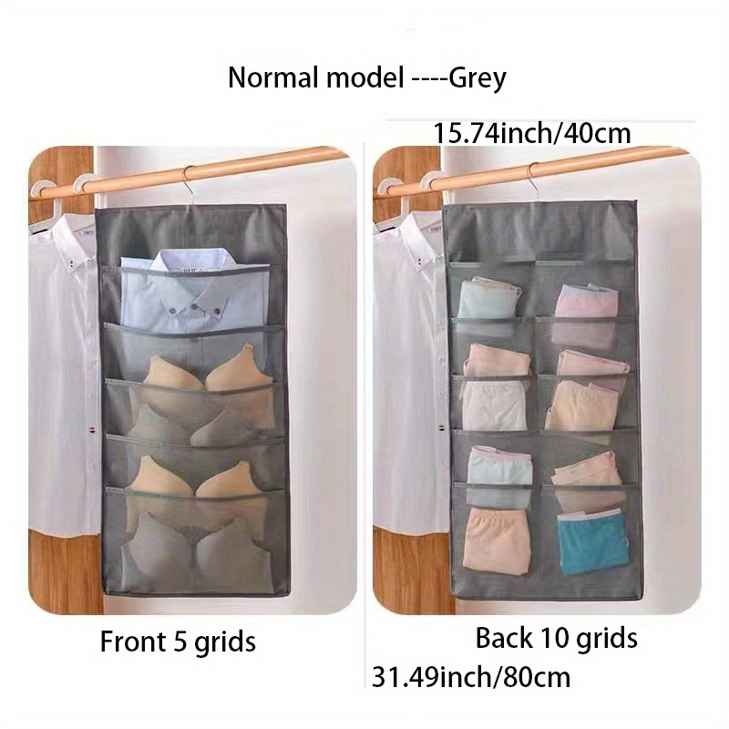 Underwear Storage Bag Double Sides Bra Bag Foldable Home Organizer Wardrobe  Storage Pouch Hanging Clear Tie Scarf Socks Organizer